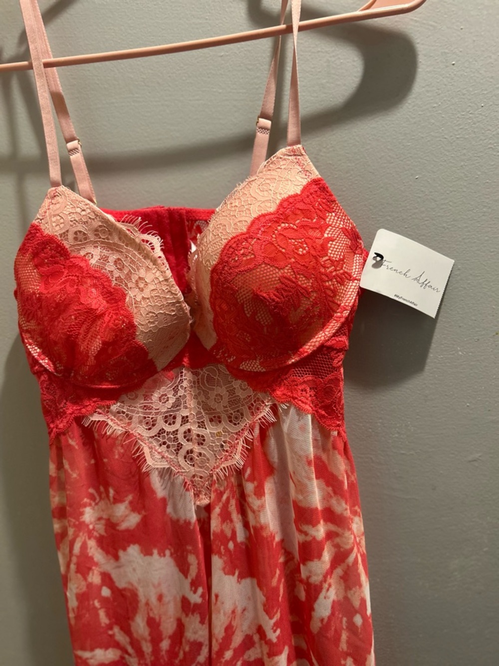 Coral Lace-Accent Chemise